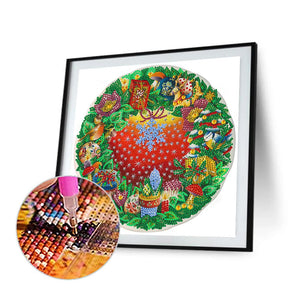 Christmas Wreath-Partial Special Shaped Diamond Painting 30*30cm ktclubs.com