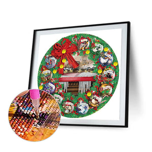 Christmas Wreath-Partial Special Shaped Diamond Painting 30*30cm ktclubs.com