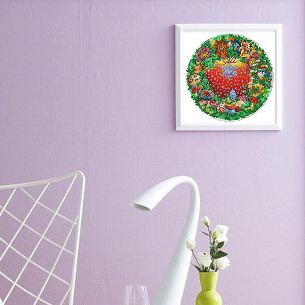 Christmas Wreath-Partial Special Shaped Diamond Painting 30*30cm ktclubs.com