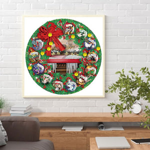 Christmas Wreath-Partial Special Shaped Diamond Painting 30*30cm ktclubs.com