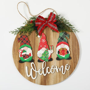 Christmas decoration Christmas wreath wooden door sign door hanging Christmas home hanging welcome hangings ktclubs.com