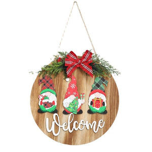 Christmas decoration Christmas wreath wooden door sign door hanging Christmas home hanging welcome hangings ktclubs.com