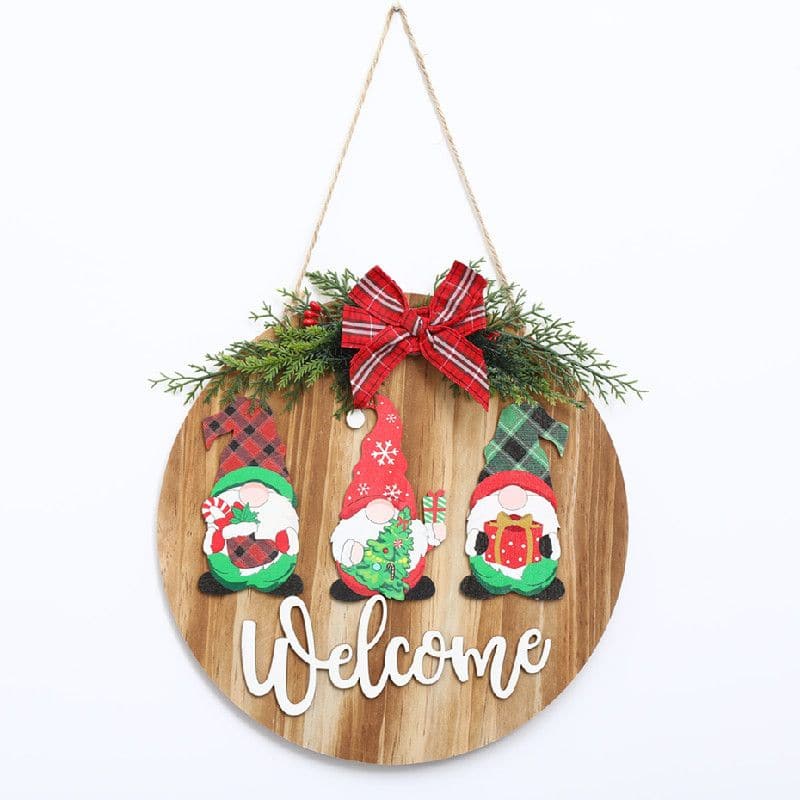 Christmas decoration Christmas wreath wooden door sign door hanging Christmas home hanging welcome hangings ktclubs.com