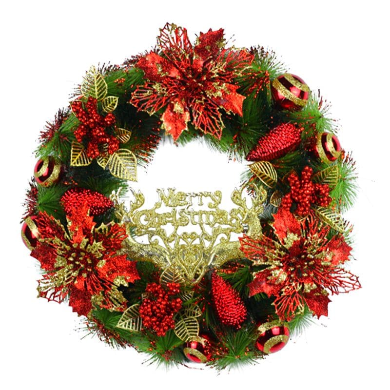 Christmas decoration new pine needle Christmas wreath 40cm ktclubs.com