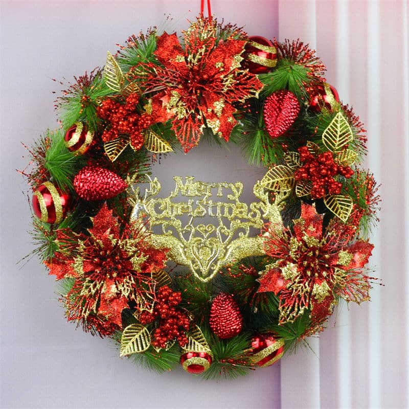 Christmas decoration new pine needle Christmas wreath 40cm ktclubs.com