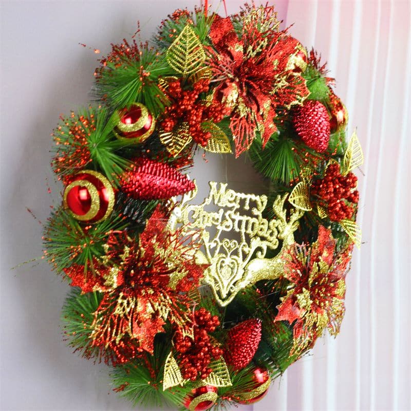 Christmas decoration new pine needle Christmas wreath 40cm ktclubs.com