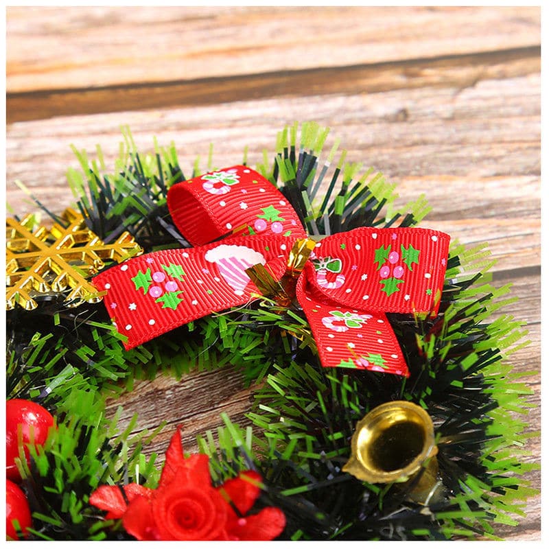 Christmas decorations 12cm Christmas wreath wreath of vines Christmas tree hanging mini wreath ktclubs.com