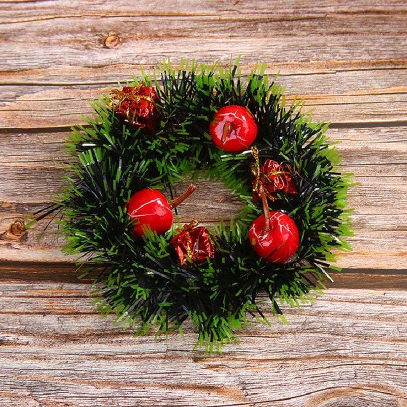 Christmas decorations 12cm Christmas wreath wreath of vines Christmas tree hanging mini wreath ktclubs.com