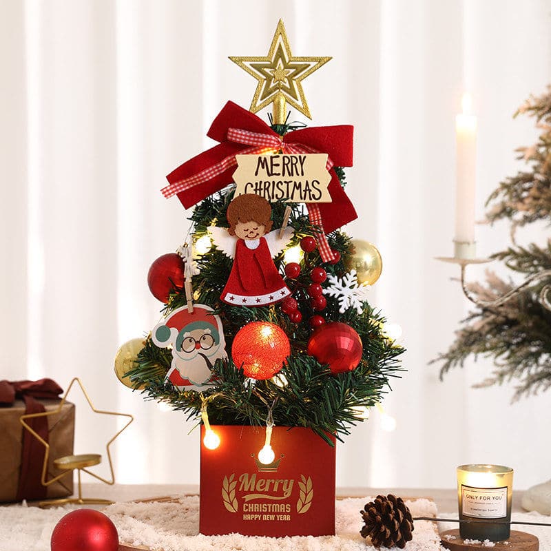 Christmas decorations desktop mini Christmas tree scene arrangement gifts gifts ktclubs.com