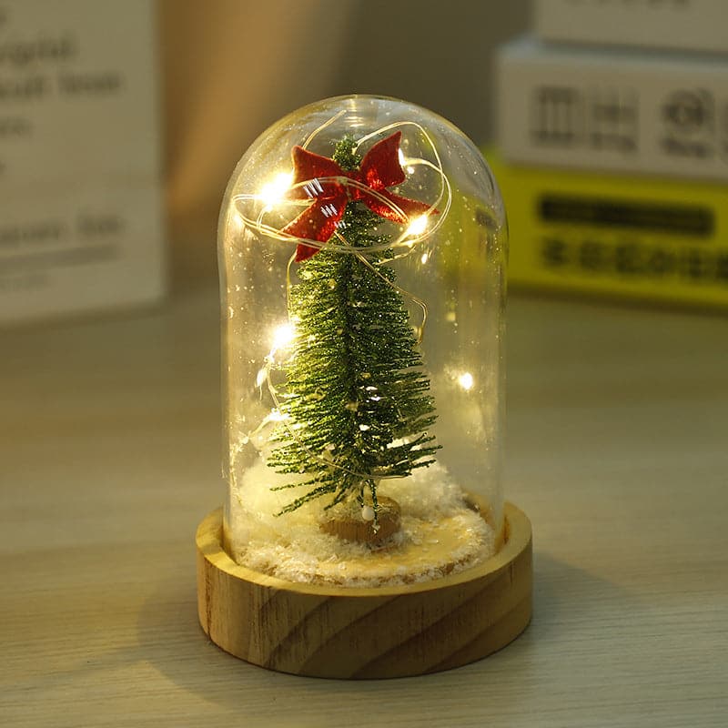 Christmas night light Mini Christmas tree glass cover holiday gifts ktclubs.com