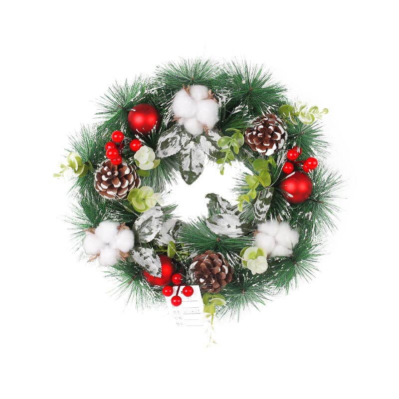 Christmas simulation pine cone wreath door hanging Christmas dead branch vine circle holiday pine needle wreath decoration supplies ktclubs.com