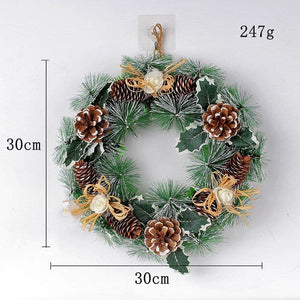 Christmas simulation pine cone wreath door hanging Christmas dead branch vine circle holiday pine needle wreath decoration supplies ktclubs.com