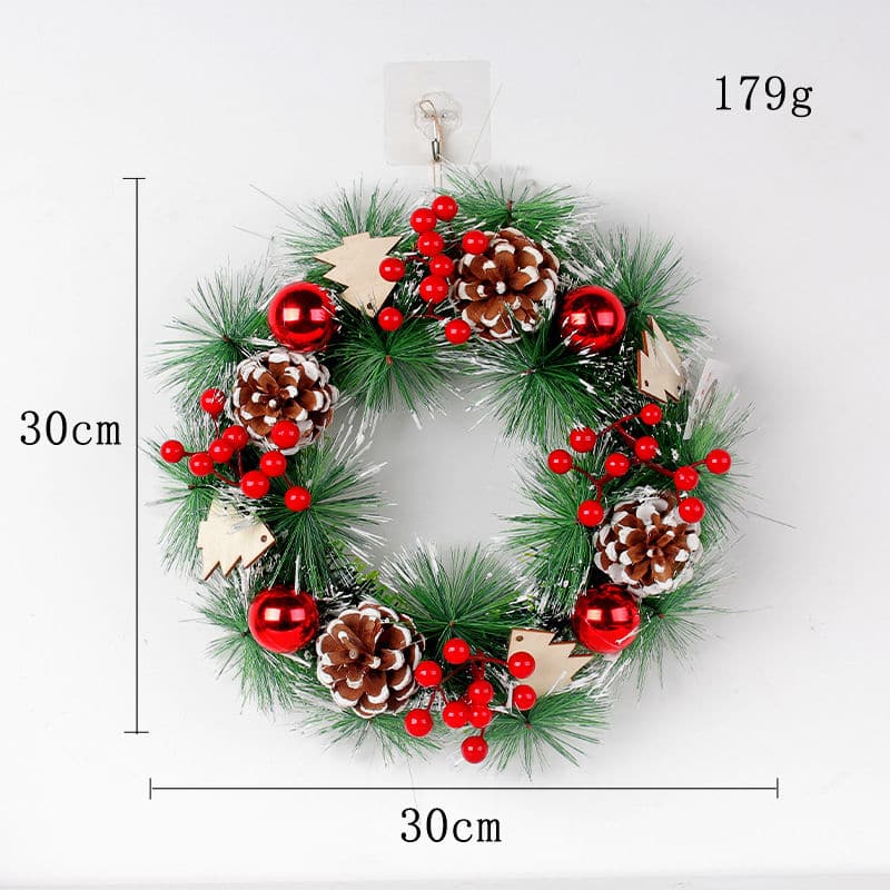 Christmas simulation pine cone wreath door hanging Christmas dead branch vine circle holiday pine needle wreath decoration supplies ktclubs.com