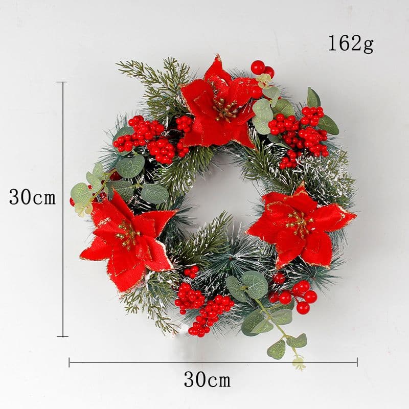 Christmas simulation pine cone wreath door hanging Christmas dead branch vine circle holiday pine needle wreath decoration supplies ktclubs.com