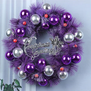 Coloured Balls Christmas Pine Needle Garland 40/50/60cm Christmas Decoration Scene Decoration Door Hanging Christmas Gift Wreath ktclubs.com