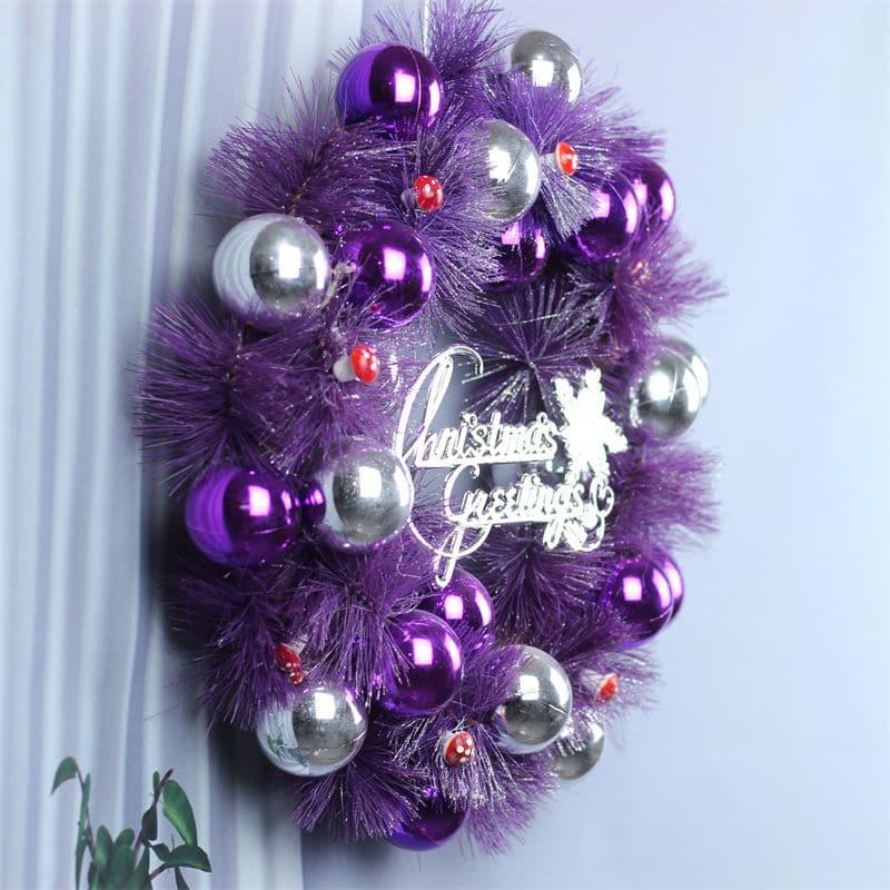 Coloured Balls Christmas Pine Needle Garland 40/50/60cm Christmas Decoration Scene Decoration Door Hanging Christmas Gift Wreath ktclubs.com