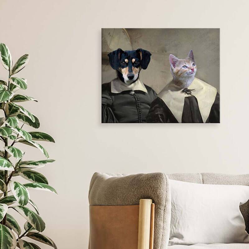 Couple Pet Portraits Custom Pet Canvas Art ktclubs.com