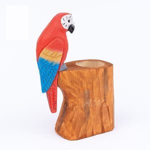 Creative wood carving animal flamingo pen holder art pure wood pen holder ornament handicraft ktclubs.com