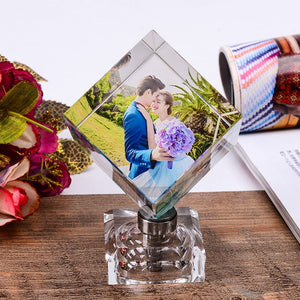 Crystal Ball Rubik's Cube Personalized Photo Making DIY Rotating Ornament Photo Send Girlfriend Creative Birthday Gift Customization ktclubs.com