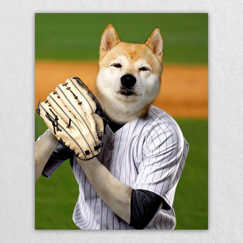 Curveball Athletes Dog Portrait Canvas Of Pet ktclubs.com