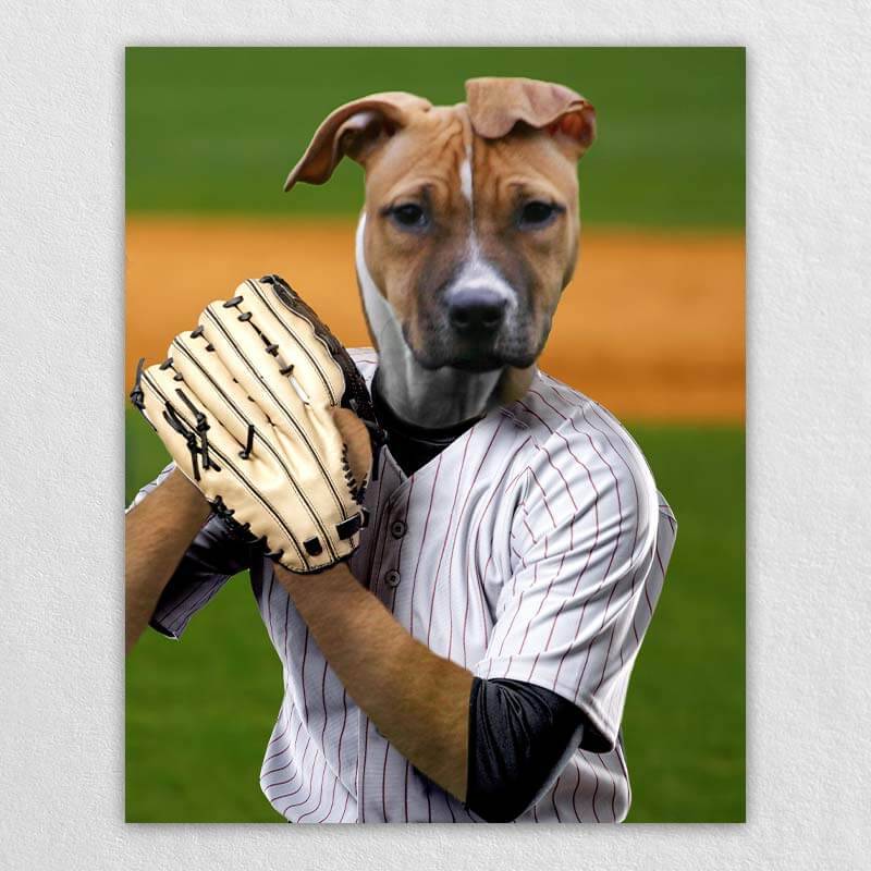 Curveball Athletes Dog Portrait Canvas Of Pet ktclubs.com