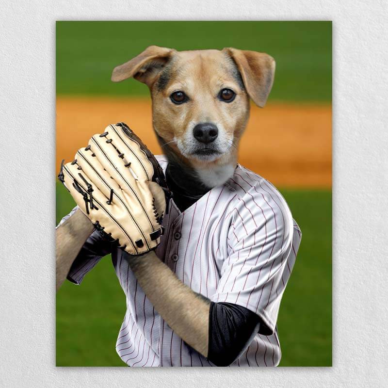 Curveball Athletes Dog Portrait Canvas Of Pet ktclubs.com