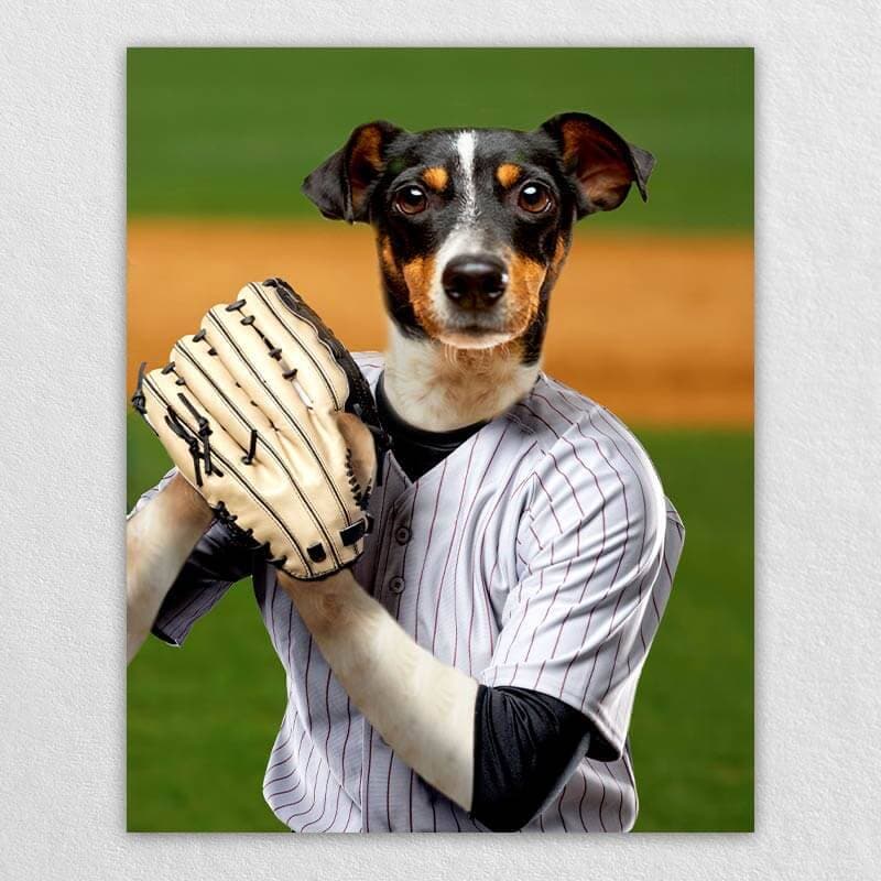 Curveball Athletes Dog Portrait Canvas Of Pet ktclubs.com