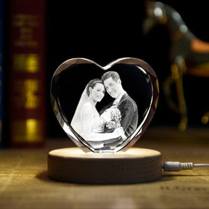 Custom 3D Crystal Photo Gifts, Personalized Crystal 3D Photo Heart, Laser Engraved 3D Crystal Picture, Custom Wedding Gift, Anniversary Gift ktclubs.com