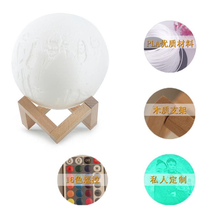 Custom Moon Lamp 3d Printing Moon Lamp Creative Home Desk Lamp LED Night Light Birthday Gift ktclubs.com