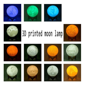 Custom Moon Lamp 3d Printing Moon Lamp Creative Home Desk Lamp LED Night Light Birthday Gift ktclubs.com