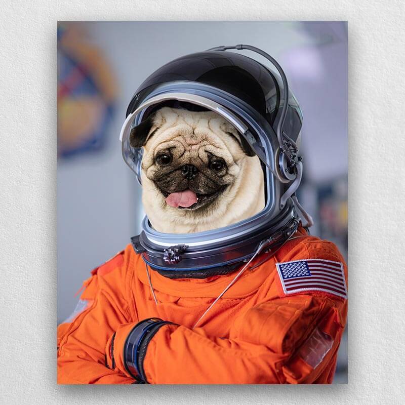 Custom Pet Astronaut Portrait Animal Portraits On Canvas ktclubs.com