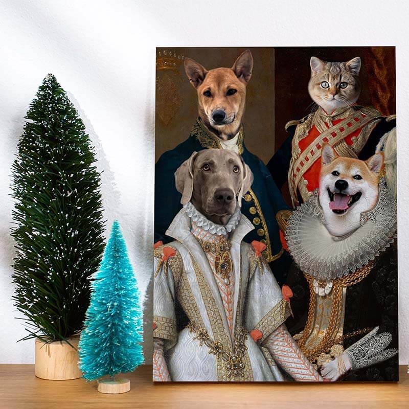 Custom Pet Family Portrait Royal Pet Canvas ktclubs.com