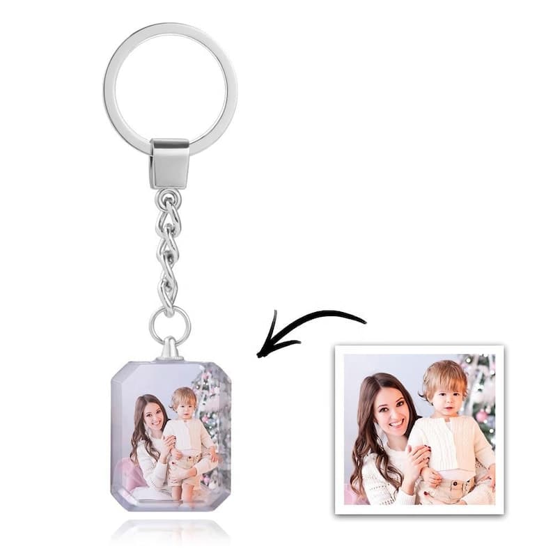 Custom Photo Keychain Personalized Picture Custom 3D Laser Crystal Keychains Photo Keychain Perfect Gift for Couples Family Best Friends ktclubs.com