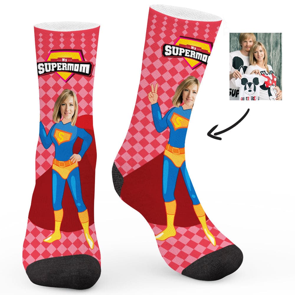 Custom Socks Super Mom ktclubs.com