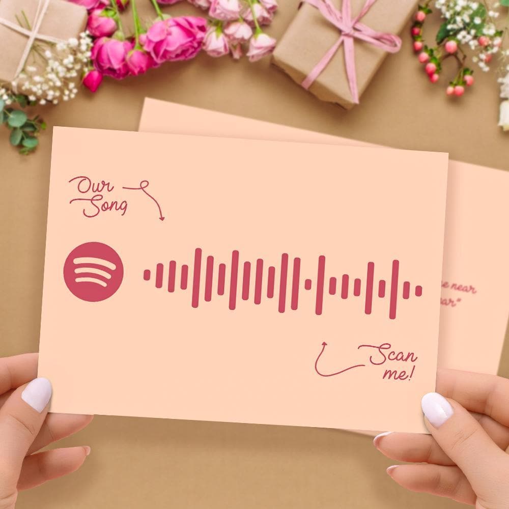 Custom Spotify Code Card Personalized Photo Scannable Spotify Music Code Spotify Card-Pink Card ktclubs.com