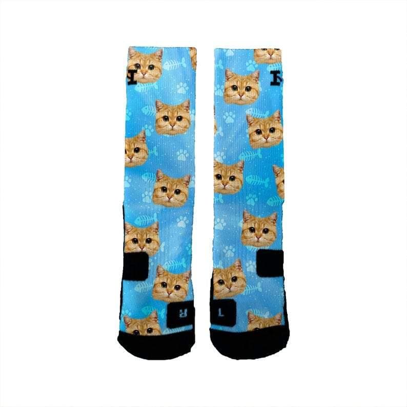 Customized Cat Socks - Put Your Cute Cat on Custom Socks, Cat Lovers, Cat GIft, Cute Cat Personalized, Cat Gift Socks, Mothers Day ktclubs.com