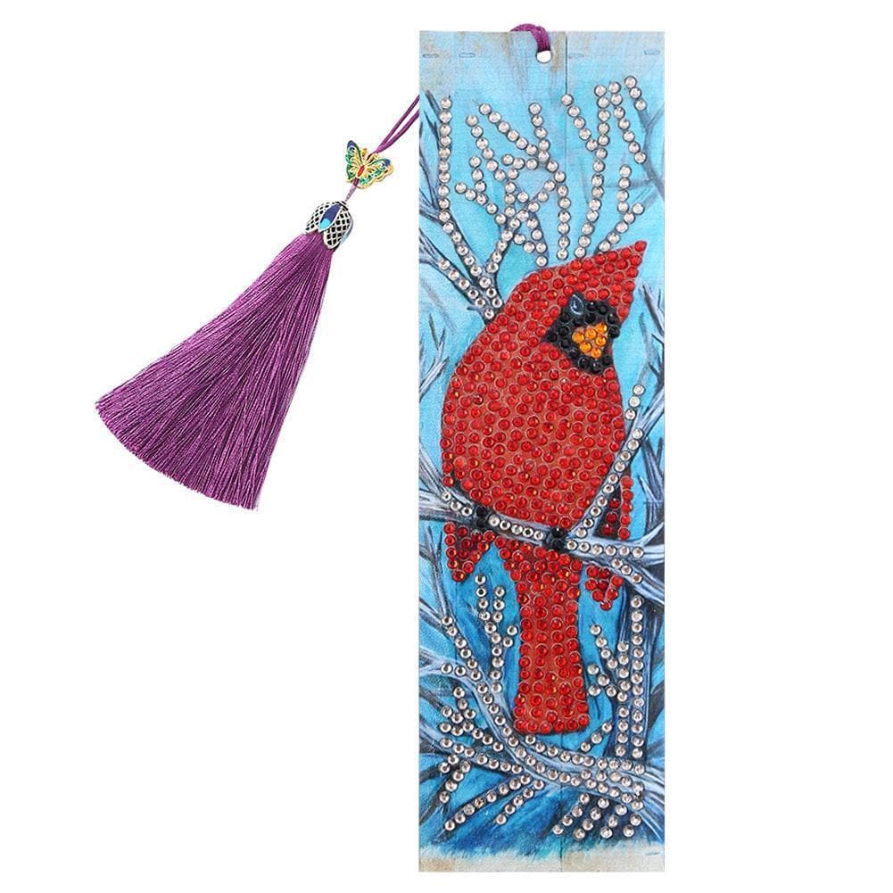 DIY Bird Special Shaped Diamond Leather Tassel Bookmark ktclubs.com