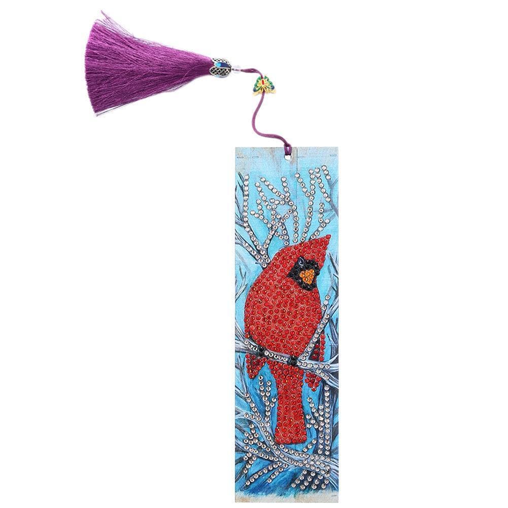 DIY Bird Special Shaped Diamond Leather Tassel Bookmark ktclubs.com