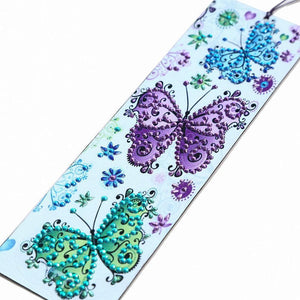 DIY Butterfly Special Shaped Diamond Leather Bookmark with Tassel ktclubs.com