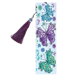 DIY Butterfly Special Shaped Diamond Leather Bookmark with Tassel ktclubs.com