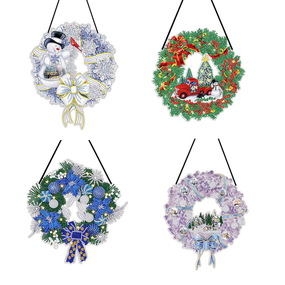 DIY Christmas Wreath Art Acylic Crystal Rhinestone Hanging Craft Kits ktclubs.com