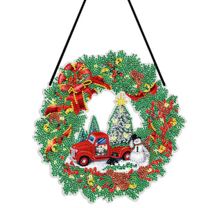 DIY Christmas Wreath Art Acylic Crystal Rhinestone Hanging Craft Kits ktclubs.com