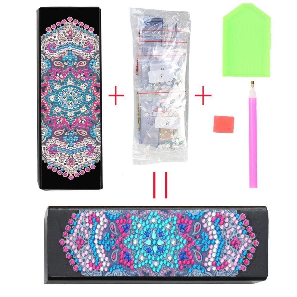 DIY Diamond Painting Leather Eye Glasses Box Travel Sunglasses Storage Case ktclubs.com