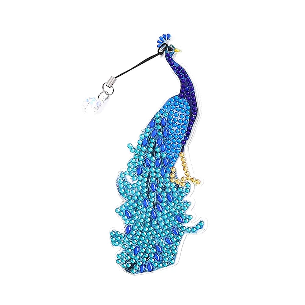 DIY Diamond Painting Peacock Shape Bookmark ktclubs.com