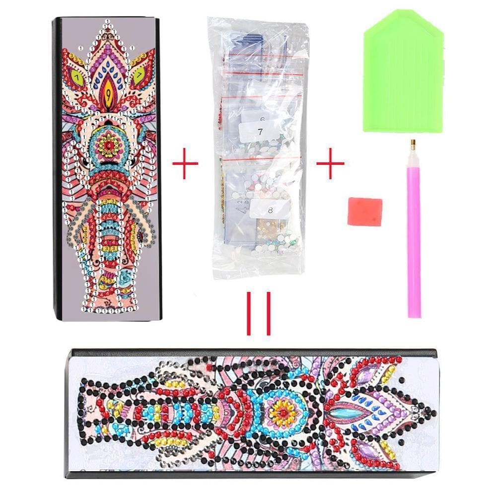 DIY Diamond Painting Sunglasses Case Portable Leather Glasses Storage Box ktclubs.com