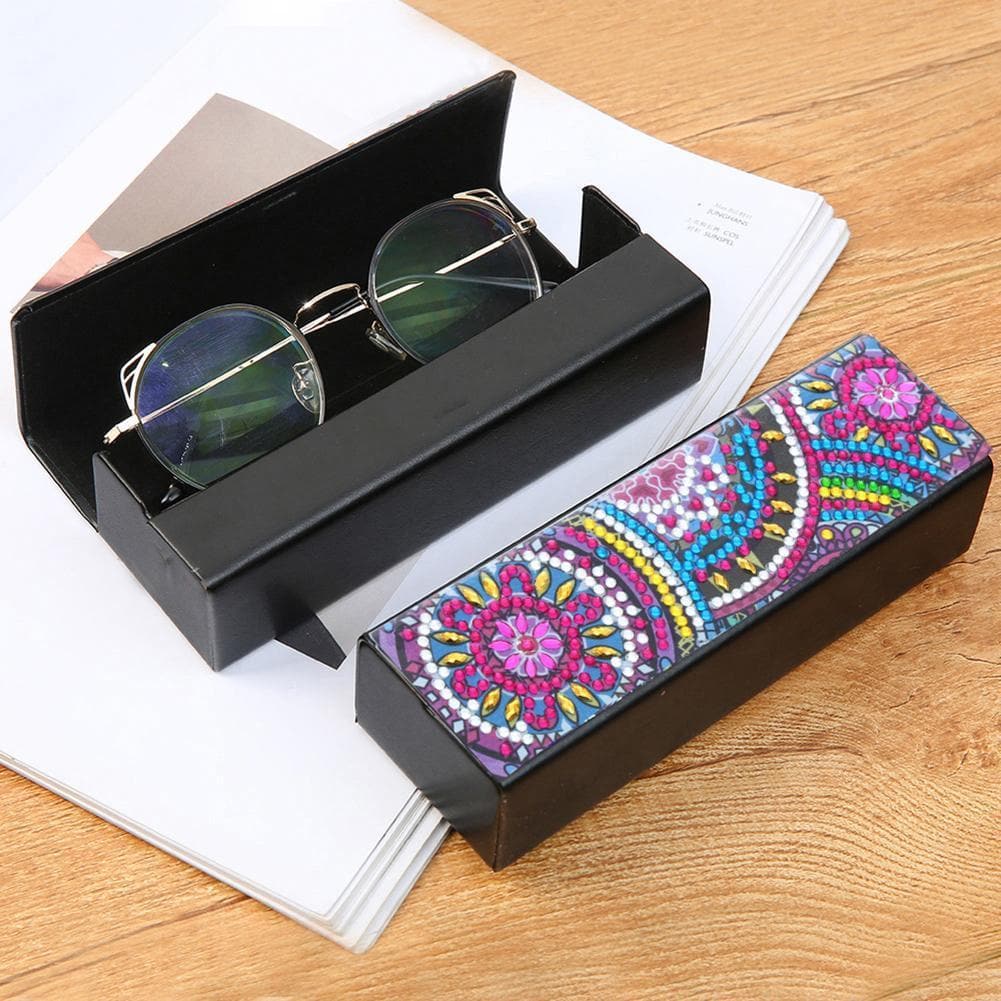 DIY Diamond Pinting Leather Eye Glasses Storage Box Sunglasses Organizer ktclubs.com