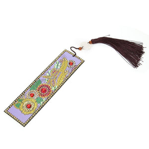 DIY Flower Special Shaped Diamond Leather Tassel Bookmark ktclubs.com