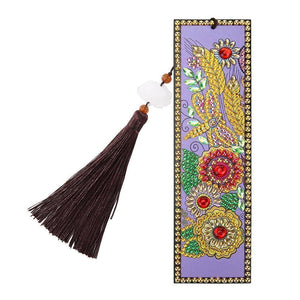 DIY Flower Special Shaped Diamond Leather Tassel Bookmark ktclubs.com