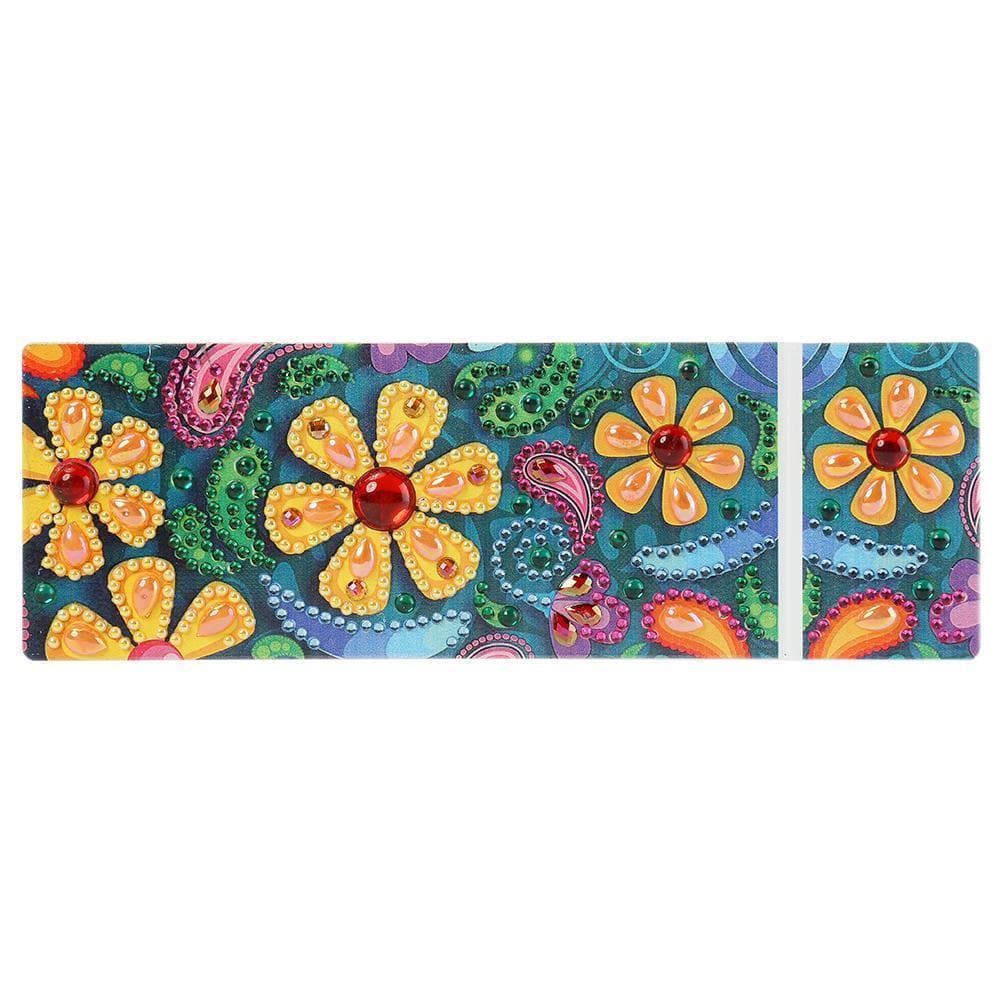 DIY Flower Special Shaped Diamond Painting 2 Grids Pencil Case Storage Box ktclubs.com