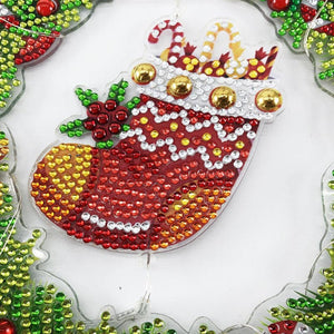 DIY Handmade Craft Christmas Wreath Diamond Painting Cross Stitch Hanging Picture Material Package Supplies ktclubs.com